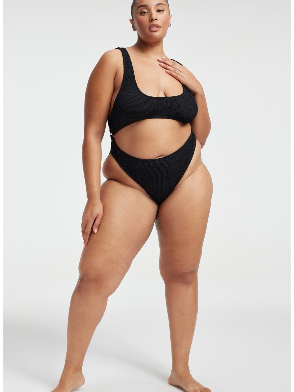 Good American Black Cutout Monokini